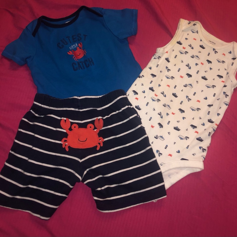 Carter’s Baby beach 3 Pc Crab Outfit